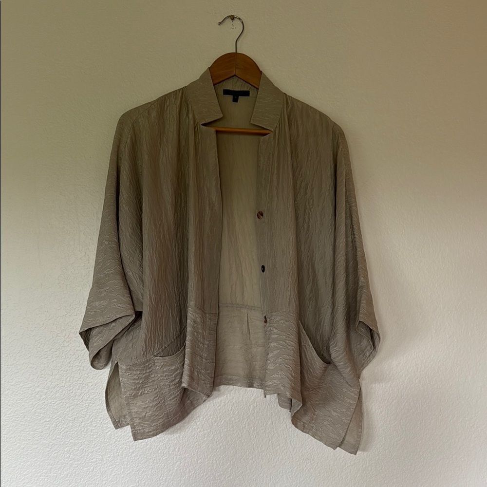 Gray silk top